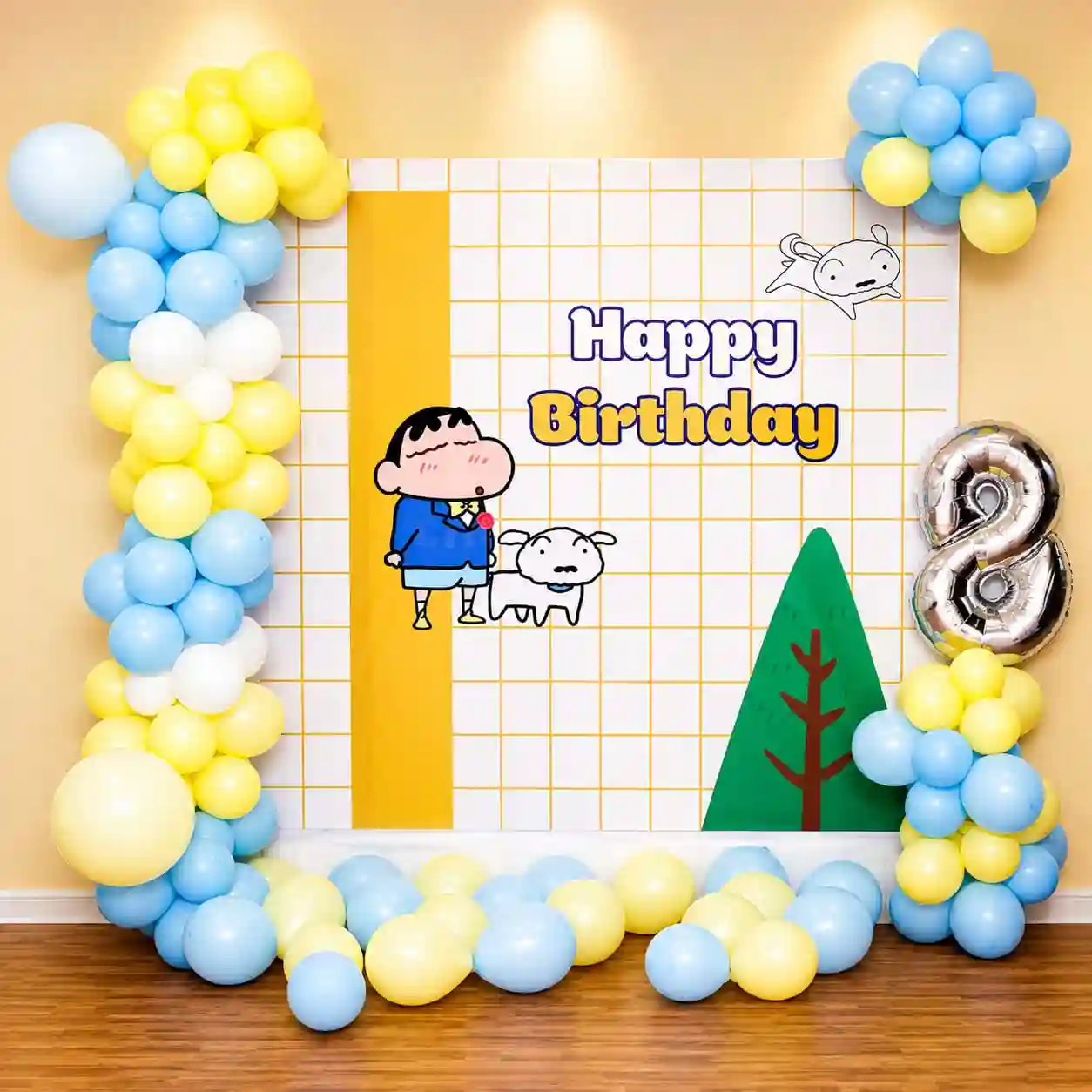 Pastel Shinchan Birthday Decor